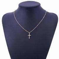 Vrouwen mode heldere galvaniseren Cross sieraden Necklace(Gold) - thumbnail