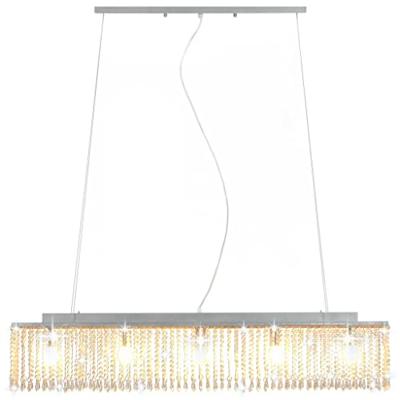 VidaXL Plafondlamp met kristallen kralen 104 cm zilverkleurig