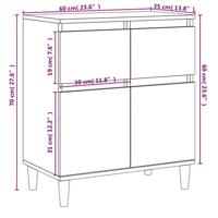 Dressoir 60x35x70 cm bewerkt hout bruineikenkleurig - thumbnail