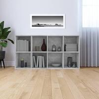 Boekenkast/dressoir 66x30x130 cm spaanplaat betongrijs - thumbnail