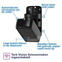 Toiletpapierdispenser tork t6 medium duo zwart - thumbnail
