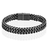 LGT JWLS Heren Armband - Dubbele Curb Chain van Retro Zilver Edelstaal-23cm - thumbnail