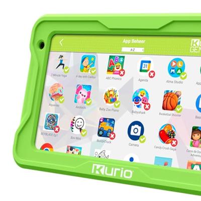 KURIO Tab Lite - Kids Tablet - Veilig online - met ouderlijk slot - Spat- en schokbestendige beschermhoes - 32 GB - 7'' Display - Groen