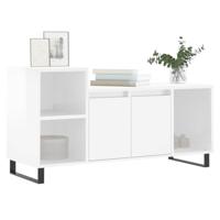 Tv-meubel 100x35x55 cm bewerkt hout hoogglans wit - thumbnail