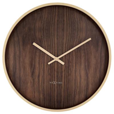 Wandklok 50cm-Geruisloos-Donkerbruin/lichtbruin-Kunststof-NeXtime 'Oslo Large' Wandklok 50cm-Geruisloos-Donkerbruin/lichtbruin-Kunststof-NeXtime 'Oslo Large'