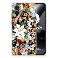 TPU Case voor Motorola Edge 30 Neo Dark Flowers - thumbnail