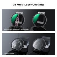 K&F Concept magnetische CPL filter Nano X 77mm - waterproof, krasbestendig, anti-reflectie groene coating - thumbnail