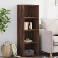 Hoge kast 40x41x124 cm bewerkt hout bruin eikenkleur - thumbnail