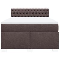 Boxspring met matras stof donkerbruin 160x200 cm - thumbnail