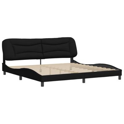 Bedframe zonder matras "Hvar" stof zwart 200x200 cm