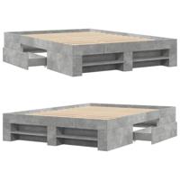 Bedframe bewerkt hout betongrijs 120x200 cm - thumbnail