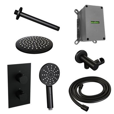 Thermostatische inbouw regendouche met 3-weg omstelling en 20 cm douchekop