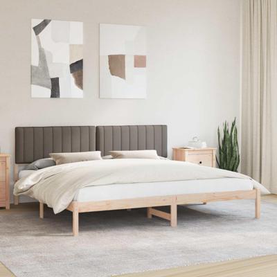 Bedframe met Gevoerd Hoofdgedeelte Taupe 200 x 200 cm