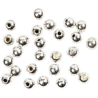 Creativ Company Eindkralen voor memory wire, d 3 mm, gatgrootte 1 mm, verzilverd, 20 stuk/ 1 doos