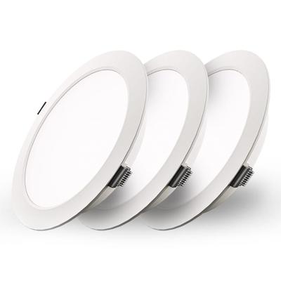 Set van 3 Georgia LED platte Inbouwspots wit - inbouwdiepte 25mm - 18 Watt 1820lm - Rond - 6500K Daglicht Wit - Ø220 mm - IP20 voor binnen