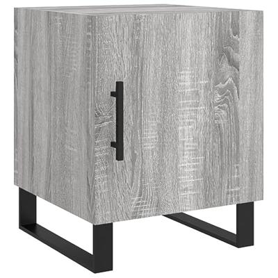 Nachtkastjes 2 st 40x40x50 cm bewerkt hout grijs sonoma eiken