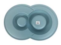 HAPPY PET MAD ABOUT PETS VOERBAK / DRINKBAK VOLCANO DUBBEL LICHTBLAUW 49X33X6 CM 230/600 ML - thumbnail