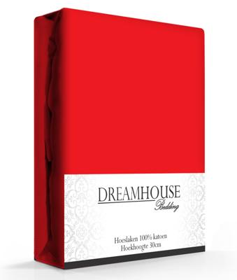 Dreamhouse Katoenen Hoeslaken Rood 140 x 200 cm