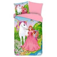 Good Morning Kinderdekbedovertrek "eenhoorn en prinses" - Multi - (140x200/220 cm) - Katoen - thumbnail