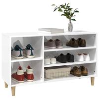 Schoenenkast 102x36x60 cm bewerkt hout hoogglans wit - thumbnail
