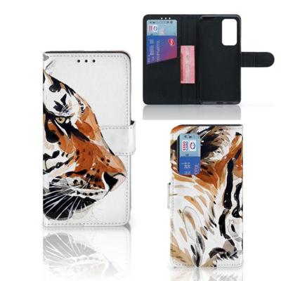 Hoesje Huawei P40 Watercolor Tiger Hoesje Huawei P40 Watercolor Tiger