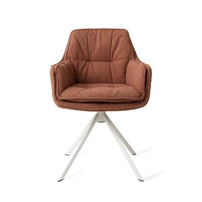 Jesper Home Eetkamerstoel 'Akune' Draaibaar, Revolve White, kleur Acajou