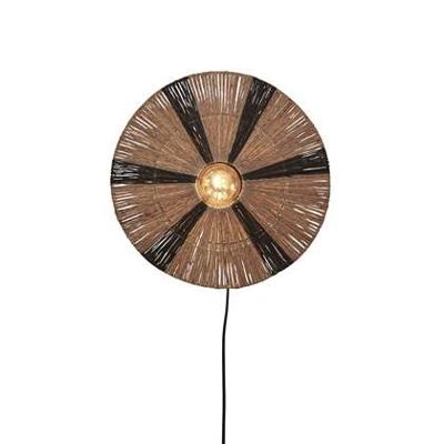 GOOD&MOJO Wandlamp 'Iguazu' Jute, 40cm, kleur Naturel/Zwart