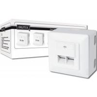 Digitus DN-9006/B5-N Netwerkdoos Opbouw (op muur) CAT 6 2 poorten Zuiver wit 5 stuk(s) - thumbnail