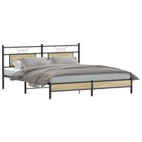 Bedframe zonder matras hout sonoma eikenkleurig 183x203 cm - thumbnail