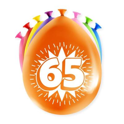 Party Ballonnen Hoera 65 Jaar (8st)