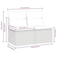 2-delige Loungeset met kussens poly rattan acacia bruin - thumbnail
