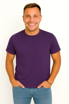 X-Name - Heren T-Shirt - Purple - Ronde Hals - Italianstyle