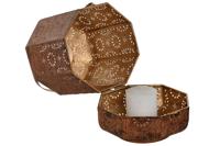 Set van placemats Home ESPRIT Bruin Gouden Metaal 26 x 26 x 38,5 cm - thumbnail