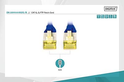 Digitus DK-1644-A-0025/B RJ45 Netwerkkabel, patchkabel CAT 6A S/FTP 0.25 m Blauw Halogeenvrij, Verdraaide paren, Snagless, Vlambestendig 1 stuk(s) Digitus DK-1644-A-0025/B RJ45 Netwerkkabel, patchkabel CAT 6A S/FTP 0.25 m Blauw Halogeenvrij, Verdraaide paren, Snagless, Vlambestendig 1 stuk(s)