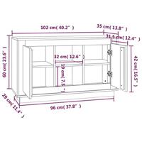 Dressoir 102x35x60 cm bewerkt hout zwart - thumbnail