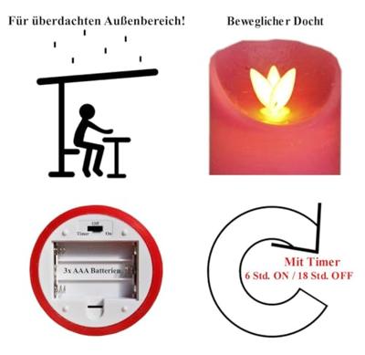 Anna&apos;s Collection LED kaars flame effect rustiek 7.5x10cm koper 1 stuks - thumbnail