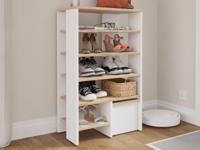 Schoenenkast RUBINO 5 legplanken wit/sonoma met zitbank - thumbnail