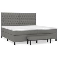 Boxspring met matras stof donkergrijs 200x200 cm - thumbnail