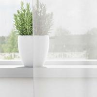 Gordijnen voile met doorvoertules 2 st wit - thumbnail