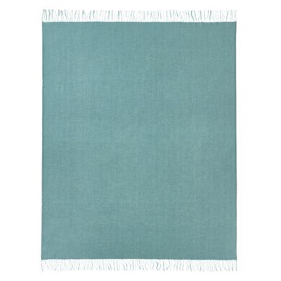 Scheerwollen plaid, turkoois-gemêleerd 140 x 200 cm