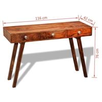Wandtafel met 3 lades 76 cm massief acaciahout - thumbnail