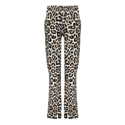 Geisha winter wide broek meisjes - zwart/zand - AOP luipaard