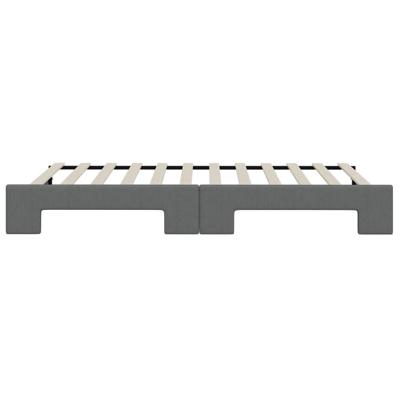Slaapbank met onderschuifbed 90x200 cm stof donkergrijs