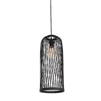 QAZQA Landelijke buiten hanglamp zwart rotan 3-lichts - Calamus - thumbnail