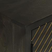 Dressoir met 2 deuren 55x30x75 cm mangohout zwart en goud - thumbnail