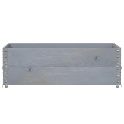VidaXL Palletopzetranden 2 st 120x80 cm massief grenenhout grijs