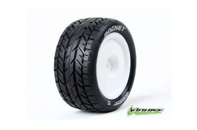 Louise E-ROCKET Banden Set - Soft - Velgen Wit - Hex 12mm - 4WD Achter