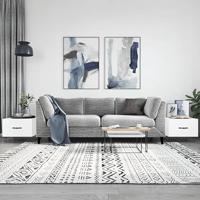 Salontafels 2 st 50x50x40 cm bewerkt hout wit - thumbnail