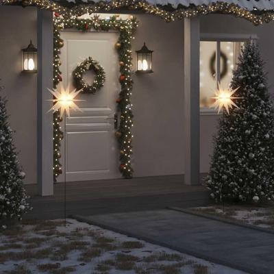 VidaXL Kerstlamp met grondpin en led inklapbaar 57 cm wit