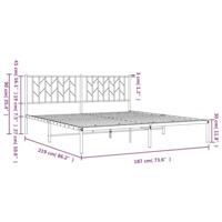 Bedframe met hoofdbord metaal zwart 183x213 cm - thumbnail